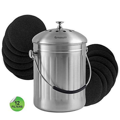 12 Pieces Activated Charcoal Carbon Filters Compost Bin Replacement Filters - 12 Round Extra Thick Indoor Kitchen Countertop Compost Pail Filters, 0.4" Thickness #TOP6