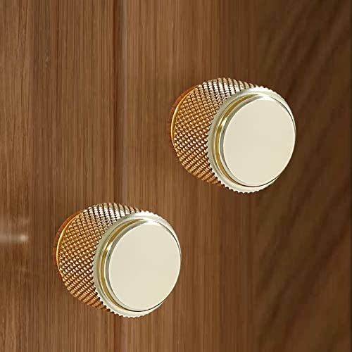 Kemcatui 6 Pcs Knurled Cabinet Knob, Gold Dresser Knobs Knurled Knob, Heavy Duty Aluminum Drawer Knobs With Screws, Modern Furniture Knobs Pull Handle For Dresser Cabinet(Top Width:1'' / 25.4Mm) #TOP4