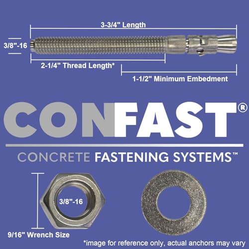 Image of CONFAST 3 /8 inch x 3-3 /4 inch Stainless Steel Wedge Anchor (50 per Box)