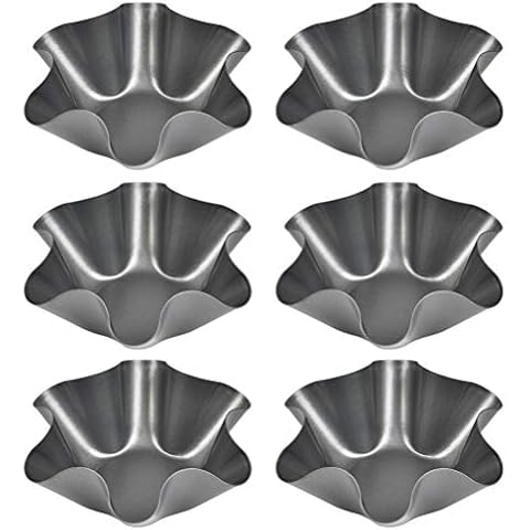 FOCCTS 6 Packs Torta Molder, Non-Stick Taco Salad Bowl Pans Maker, Extra Thick Steel Tortilla Shell Maker, 6 inch Cover
