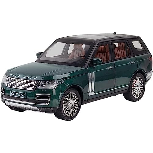 Image of New 1:24 Refender Diecast Alloy Metal Pull Back Car with Openable Doors Music Sound and Light Vehicle Toy Car for Kids Boys (Green)