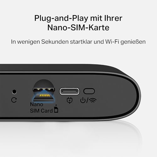 Mercusys Mobiler WLAN Router MT110, tragbares WLAN für unterwegs ohne Vertrag, 4G LTE 150 Mbps, Verbindung...