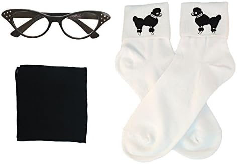 Hip Hop 50s Shop Kids 3 Piece Accessory Set (Black, Child)