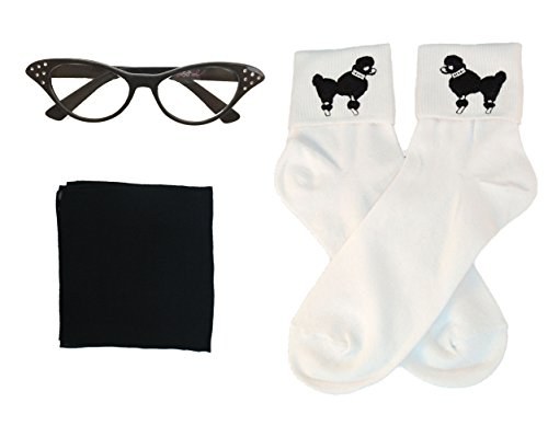 Hip Hop 50S Shop Kids 3 Piece Accessory Set (Black, Child) #TOP19