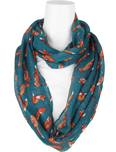VIVIAN & VINCENT Fall Winter Soft Lightweight Fox Sheer Infinity Scarf for Women4