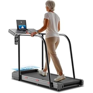 Yesoul Walking Treadmill for Seniors with Long Handrails – 4 Major Safety Protections, Emergency Stop Button, Treadmill for Home 300 lbs Capacity, Recovery Walking Machine with LED Display