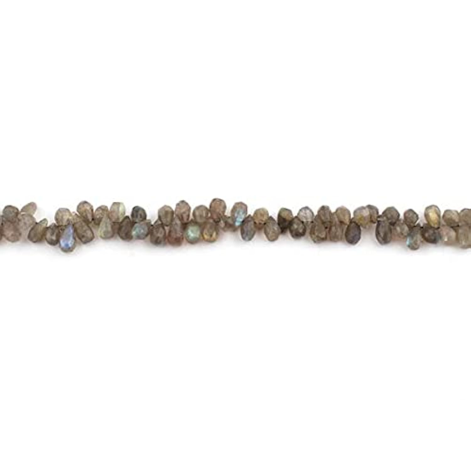 Labradorite naturelle briolettes facettées perles gouttes 9x5mm fil 14 pouces
