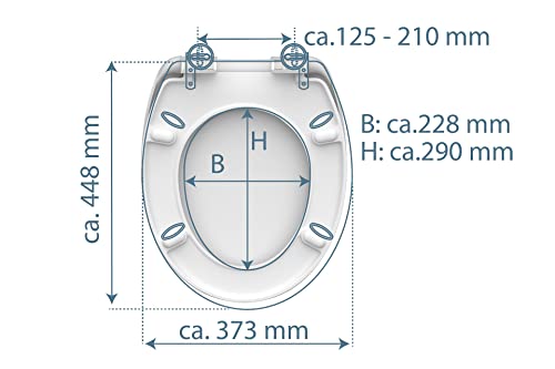 SCHÜTTE WC-Sitz LEUCHTTURM mit Absenkautomatik aus Duroplast, hochwertiger Toilettendeckel mit 175kg Belastbarkeit, Toilettensitz mit Brille, Klodeckel für WC, Klobrille mit Motiv