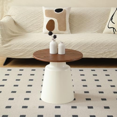 Juego de 2 mesas auxiliares redondas decorativas para sala de estar, dormitorio, balcón