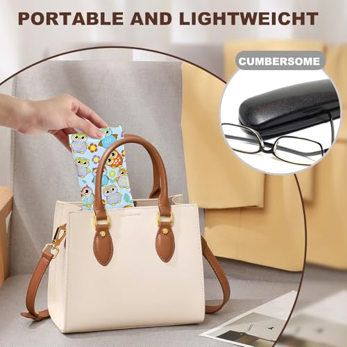 Image of Anikathy 2Pcs Sunglass Eyeglass Glasses Case Soft PU Leather with Cleaning Cloth Cute Glasses Pouch Bag for Men Women Girs