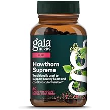 Gaia Herbs Hawthorn Supreme - Hawthorn Berry Supplement - with Herbs Traditionally Used to Support Heart Health* - 60 Vegan Liquid Phyto-Caps 60 Servings