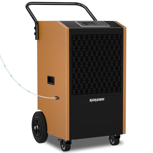 SAHAUHY 250 Pints Commercial Dehumidifier with Pump and Drain Hose for Basements Home and Large Spaces up to 8,800 Sq Ft,5 Years Warranty