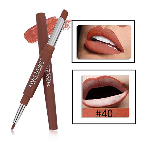 Tefamore-Beauté Double-Fin Lining Durable imperméable Lip Liner Stick Pencil