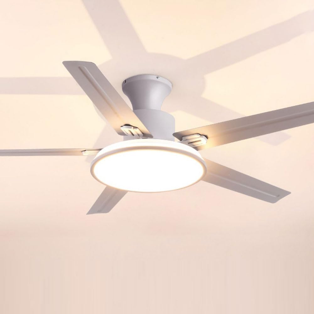 Ventilateur de plafond de minuterie silencieux en métal blanc pour votre salon