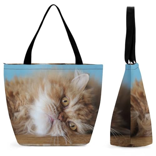 Sac de shopping pour voyage chat orange une touche de poésie dans votre quotidien