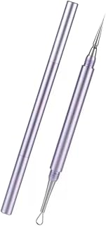 1pc Blackhead Remover with Lid, Stainless Steel Acne Needle, Facial Cleansing Tool for Black Dots and Pimples, Milium Remover(Purple)