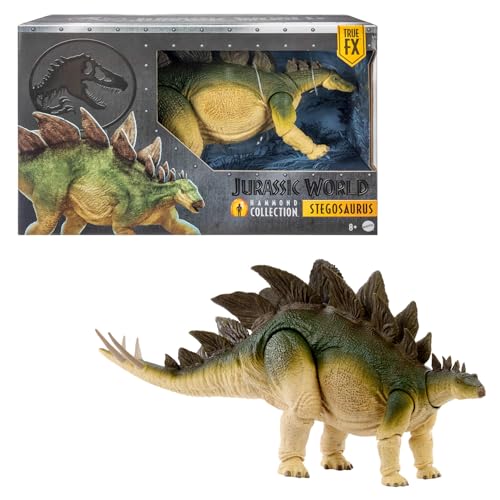 Mattel Jurassic World Colección Hammond Estegosaurio Figura de acción, Dinosaurio carnívoro grande de juguete con cola móvil articulada de “El mundo perdido: Jurassic Park”, JCH08