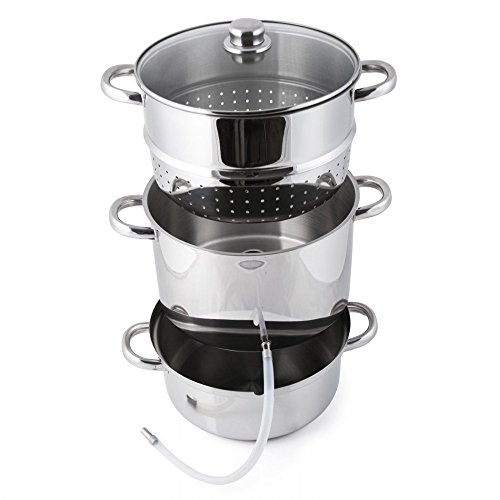 Grafner 8,5 Liter Dampfentsafter | Ø26cm | Induktionsgeeignet | Edelstahl | Ablasshahn | Fruchttopf Entsafter Obstpresse Obst Gemüse entsaften - 2