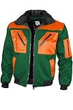 herren jacke grün Größe S bis 4XL Qualitex Pilotenjacke 4 in 1, M, Grün/Orange