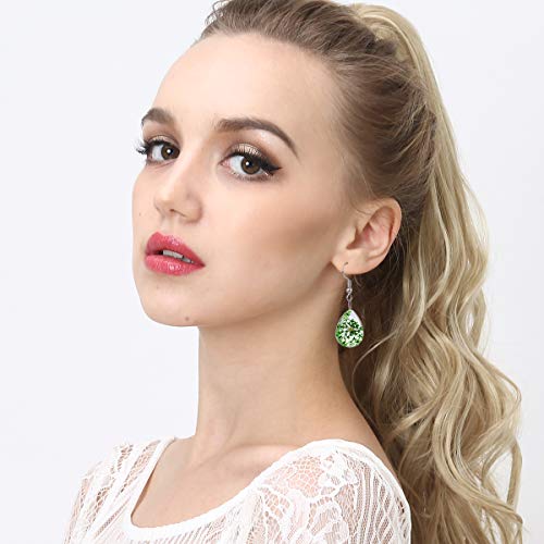 12 Pairs Multicolor Pressed Flower Dangle Earrings For Women-Life Of Tree Drop Earrings For Grils- Womens Dangle Earrings Pack- Teen Girls Earrings Yellow Pink Purple Red Green Earring Set For Teens #TOP2