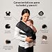 Imagen de Argiluze Fular Portabebe Porteo Malla Fresca Ligero Ergonomico Refuerzo Trasero Anclajes Giratorios Ajustables Colocacion Rapida Manos Libres Unisex Papa Mama Bebe 3-24 Meses Max 15 Kg Transpirable