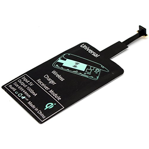Qi Wireless Charger Receiver - Rerii Universal Qi Wireless Charging Receiver, Wireless Charger Receiver Film for Micro-usb of All Android Mobile - Narrow-interface Down