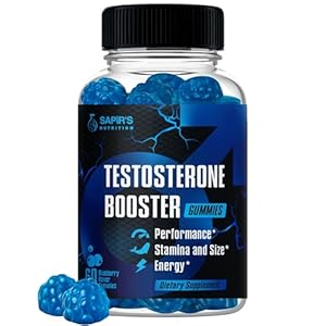 Testosterone Booster Gummies, Male Enhancing Supplement, Add 2 in” Enlargement Gummies for Men , Male Enhancement Chews Energy, Strength, Stamina, Endurance, Performance, Natural Blue Berry Chews