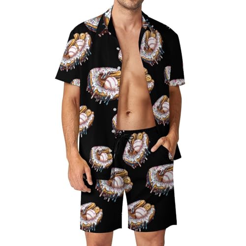 Camisa con botones y pantalones cortos de playa para hombre estilo tropical