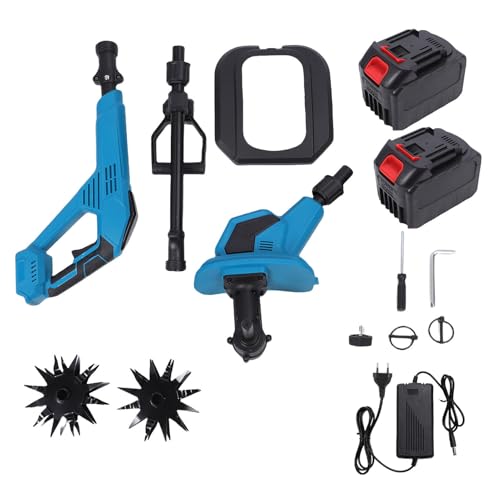 Motoazada eléctrica inalámbrica alimentada a batería 360 rpm Potente motoazada eléctrica para pequeños espacios jardines ligera y fácil de usar Material ABS con 2 baterías