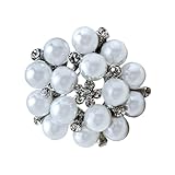 Elegante broche de perlas de diamantes de imitación con diseño de aleación, accesorios de ropa para bodas, fiestas y eventos formales, broche de perlas para mujer