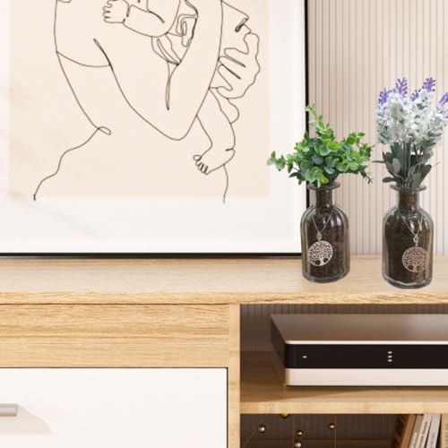 Kit de Vasos Decorativos com Flores Artificiais e Pingente Decorativo-Vasinhos Decorativos-Naneh Dec