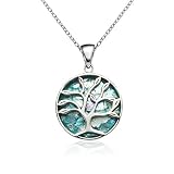 SolidSilver - Sterling Silver Genuine Ancient Roman Glass Tree of Life Pendant Necklace