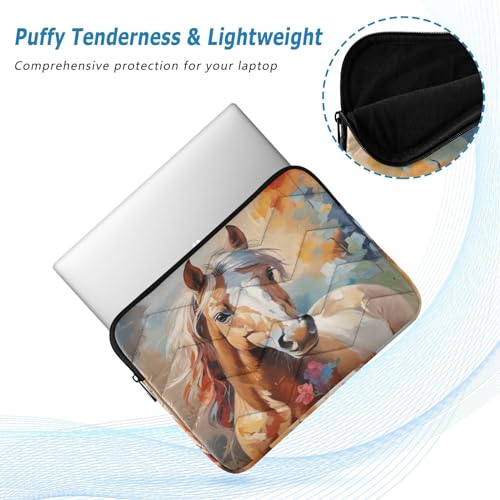 Funda para portátil de 13-14 pulgadas con pintura de caballo miniatura 5