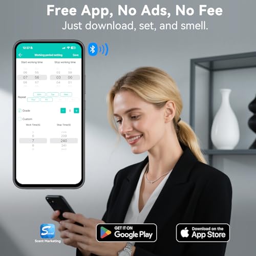 Difusor Aceites Esenciales Sin Agua, Difusor De Enchufe, Control Inteligente Vía App Bluetooth, Cobertura hasta 500 Ft² - imagen 4