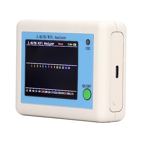 Candeon WIFI-Signalanalysator, 2,4G/5G WLAN Analysator Scanner WLAN Analysator Spektrumanalysator, WLAN Netzwerkanalysator WLAN-Signalstärkemessgerät WIFI Signal Scan-Tester mit C Typ Ladekabel