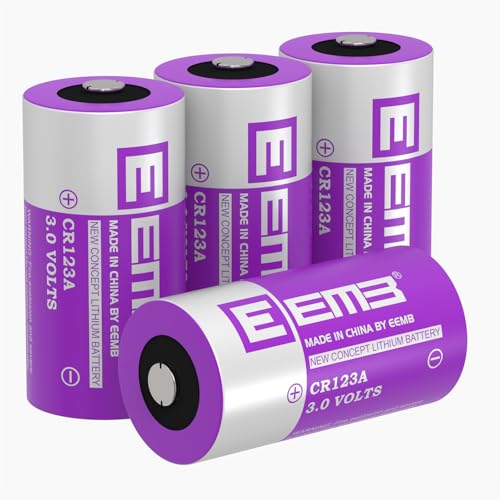 EEMB CR123A 3V Lithium Battery Non-Rechargeable CR17345 CR123 Batteries High Performance with PTC Protection for Cameras Flashlight Toy Alarm Smart Sensors and More(4) by EEMB - Used condition - CA$9.99