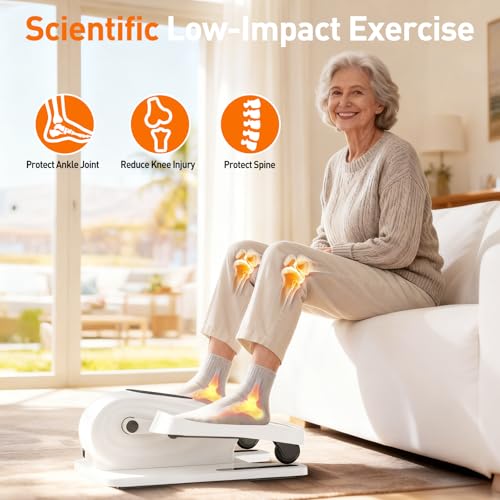DamKee Under Desk Elliptical Exercise Machine, Electric Ellipse Leg Exerciser as Seen on TV, 15 Speeds Foot Exerciser While Sitting for Seniors, Portable Seated Pedal Exerciser for Home Office, Gifts by Damkee - Image 2