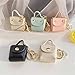KuuGuu 6 PCS Mini Backpack Keychain Super Smalls Makeup Bag Cute Snap Coin Wallet PU Leather Lipstick Bag Card Holder Data Cable Organizer Fashion Bag Charms Accessories for Women Girls （Color 6）