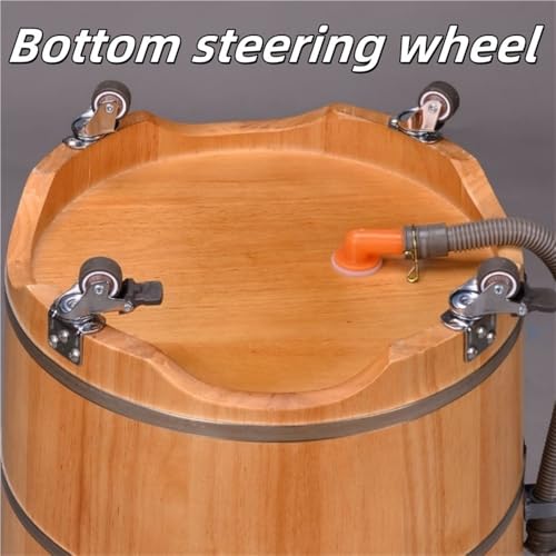 Cubeta para baño de pies de madera con tapa y masaje portátil miniatura 3