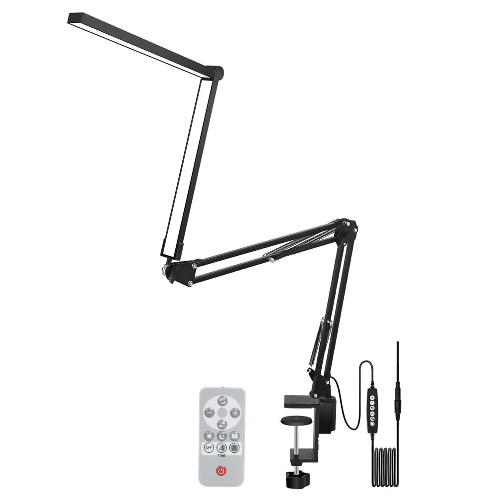 Lampe de bureau LED à double tête dimmable pour réduire la fatigue visuelle sur table