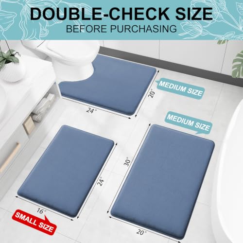 Image of Smiry Memory Foam Bath Mat 24x16, Extra Soft and Absorbent Bathroom Rugs