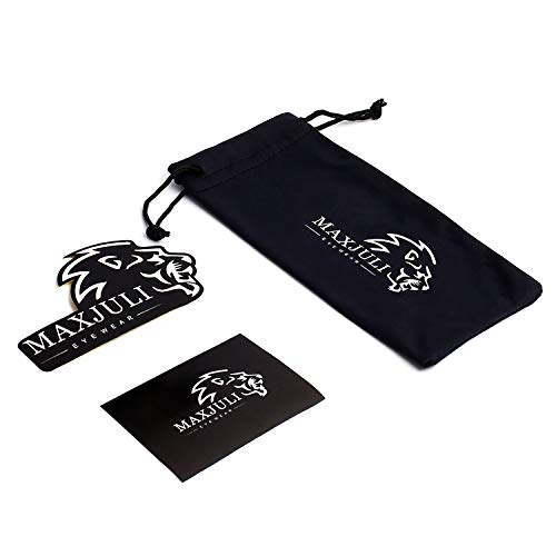 Maxjuli Sports Shield Sunglasses For Men Women （Black/Bluish Violet） #TOP6