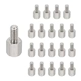 PATIKIL M3*6+6 Album-Scrapbook Extension Posts Screws, 20 Sets Stainless Steel Binding Extension Screw Album Extension Post Replacements for Post-Bound Refillable Photo Album, Silver