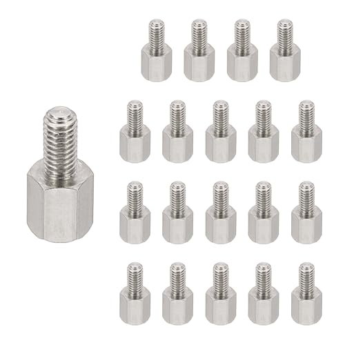 PATIKIL M3*6+6 Album-Scrapbook Extension Posts Screws, 20 Sets Stainless Steel Binding Extension Screw Album Extension Post Replacements for Post-Bound Refillable Photo Album, Silver