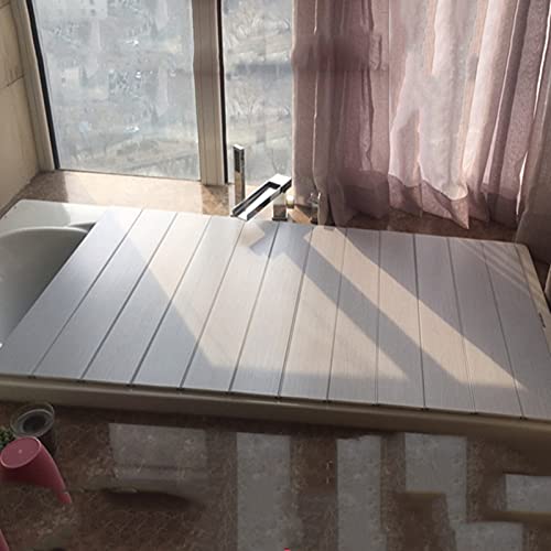 Couvercle de baignoire pliable isolant avec support plateau de rangement