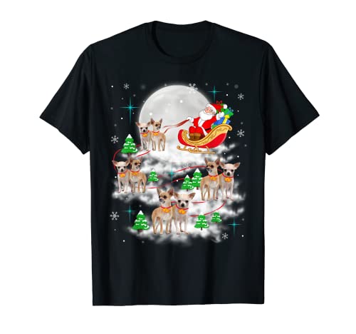 Santa Riding Chihuahua Cani Buon Natale Cane Regali di Natale Maglietta