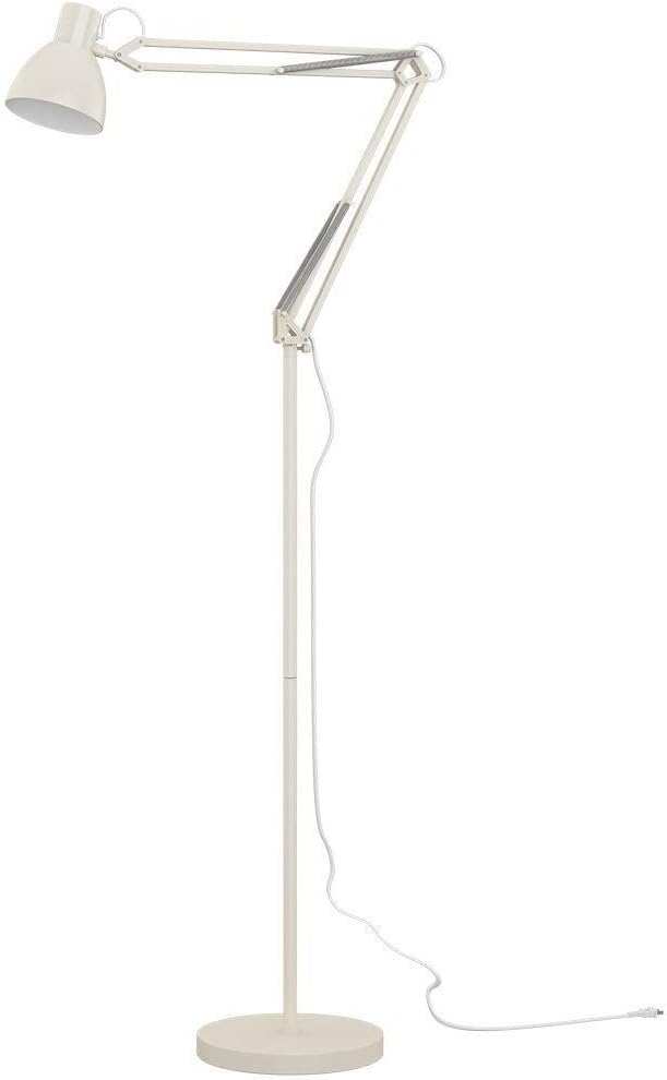 ToJane 70" Floor Lamp with Heavy Metal Based, Architect Swing Arm Floor Standing Lamp for Office/Bedrooms,LED Bright,White Metal Finish