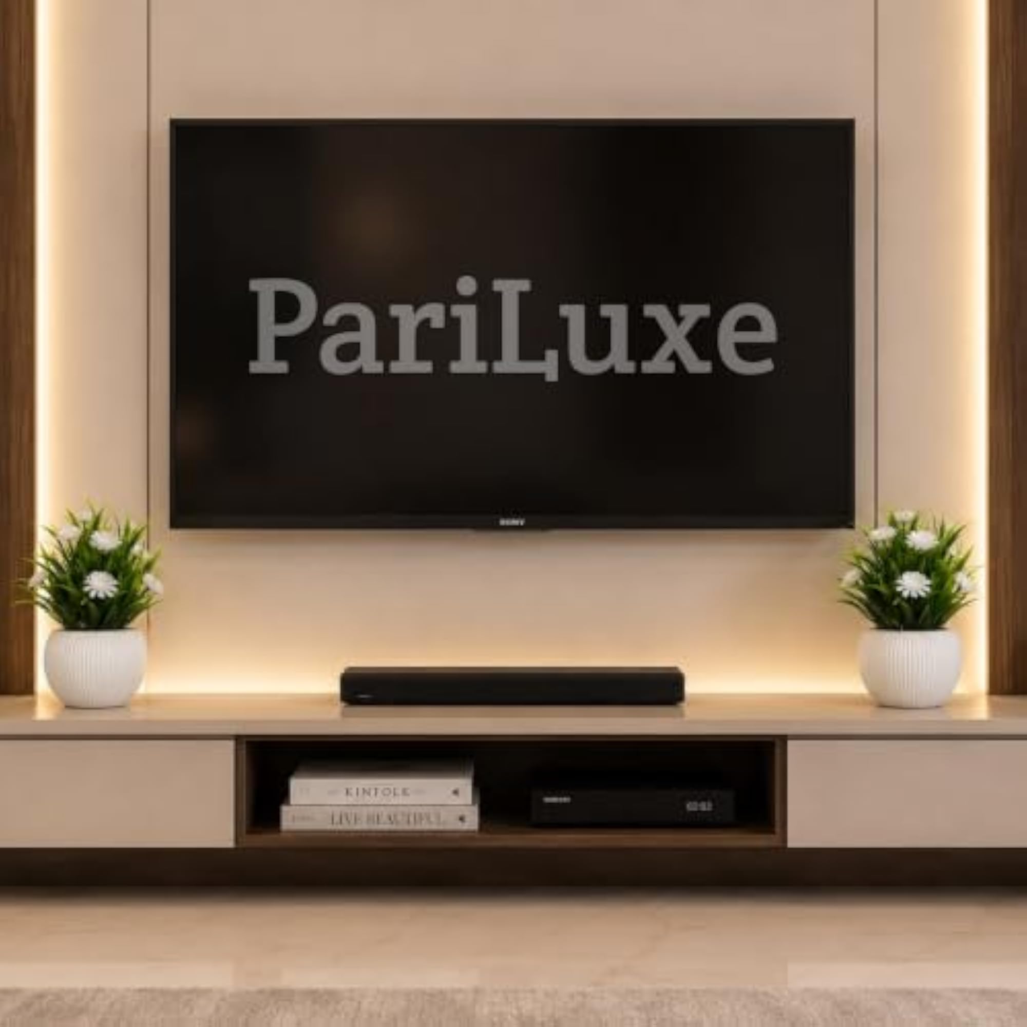 PariLuxe Artificial White Daisy Flower Pot Set of 2