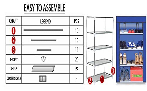 Image of OBBO 4-Layer Collapsible Shoe Rack | Space-Saving Foldable Shoe Organizer with Durable Metal Frame | Portable Storage Shelf for Shoes, Slippers & Boots | Maroon