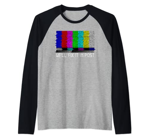 Filmmaker Fix it in Post Cinematographer Raglan Baseball Tee, Black